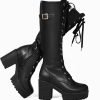 Gothic Platform Knee Boots (Black)
