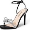 Womens Bowknots Crystal Heels (Black)