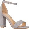 Womens Open Toe Heels (Grey Suede)