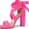 Womens Lace Up Heels (Pink)