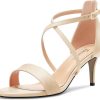 Cross-Strap Mid Heel (Beige)