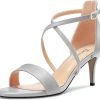 Cross-Strap Mid Heel (Silver)