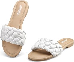 Braided Womens Sandals (White)