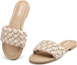Braided Womens Sandals (Beige)