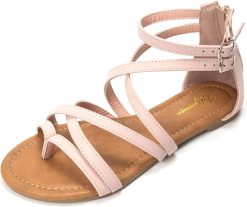 Womens Gladiator Strap Sandals (Pink)
