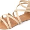 Womens Gladiator Strap Sandals (Beige)